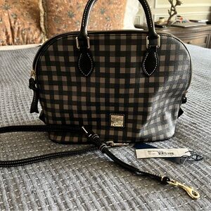 Dooney & Bourke Black and Grey Checkered Satchel